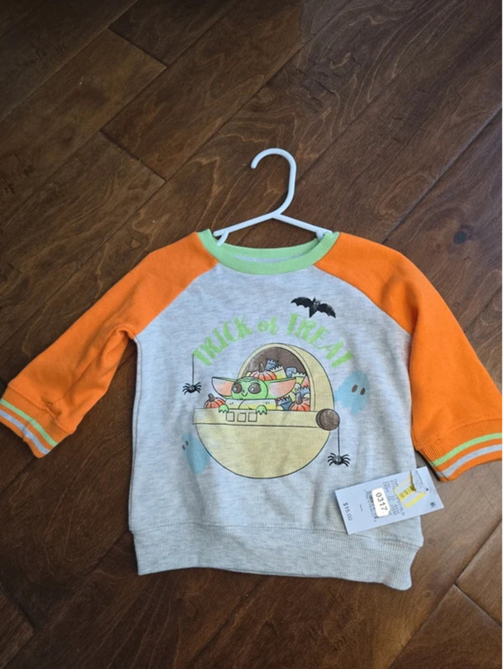 12m brand new star wars, halloween sweatshirt, item 317G6